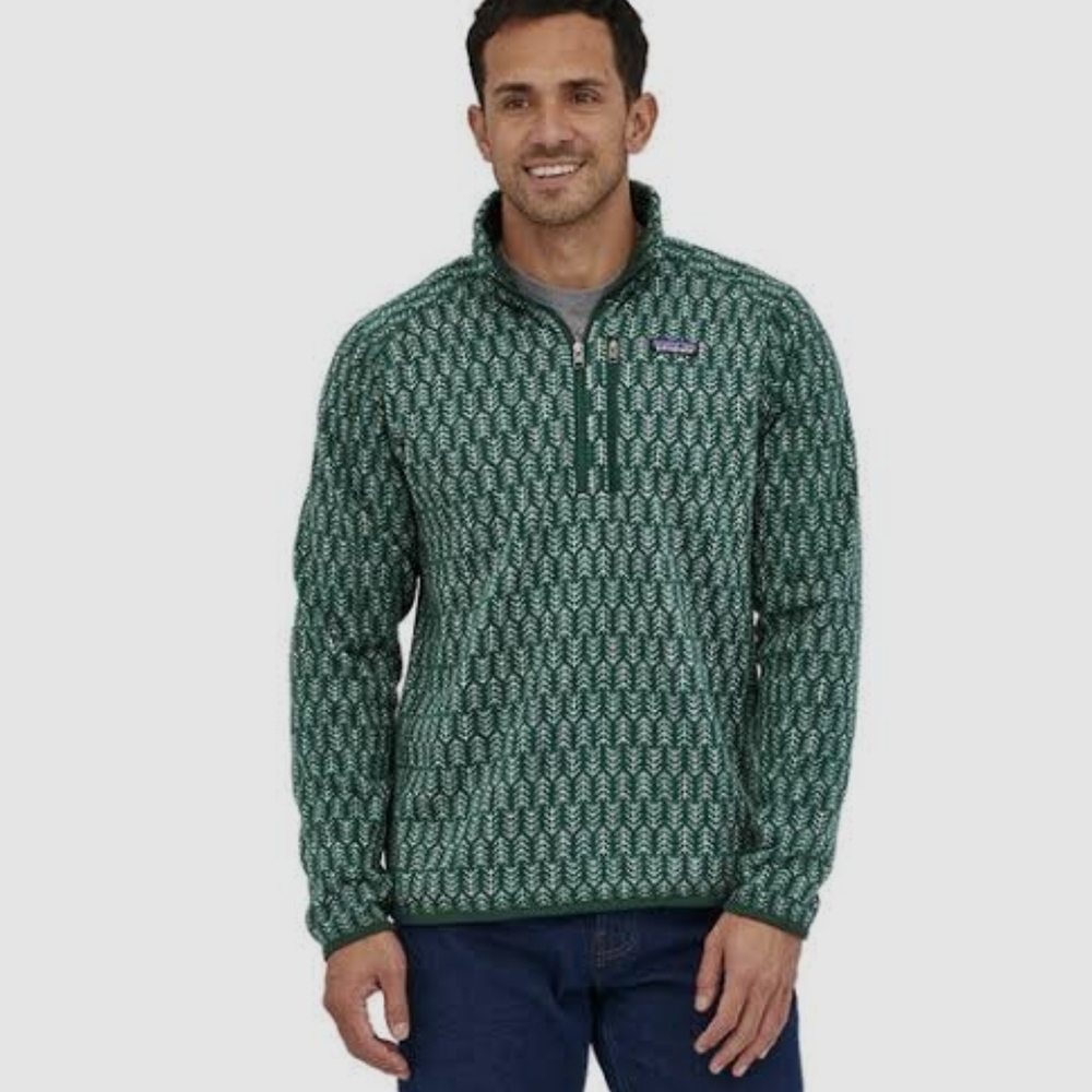 NWT  Patagonia Worn Wear Men's Better Sweater® 1/4-Zip Size L Green